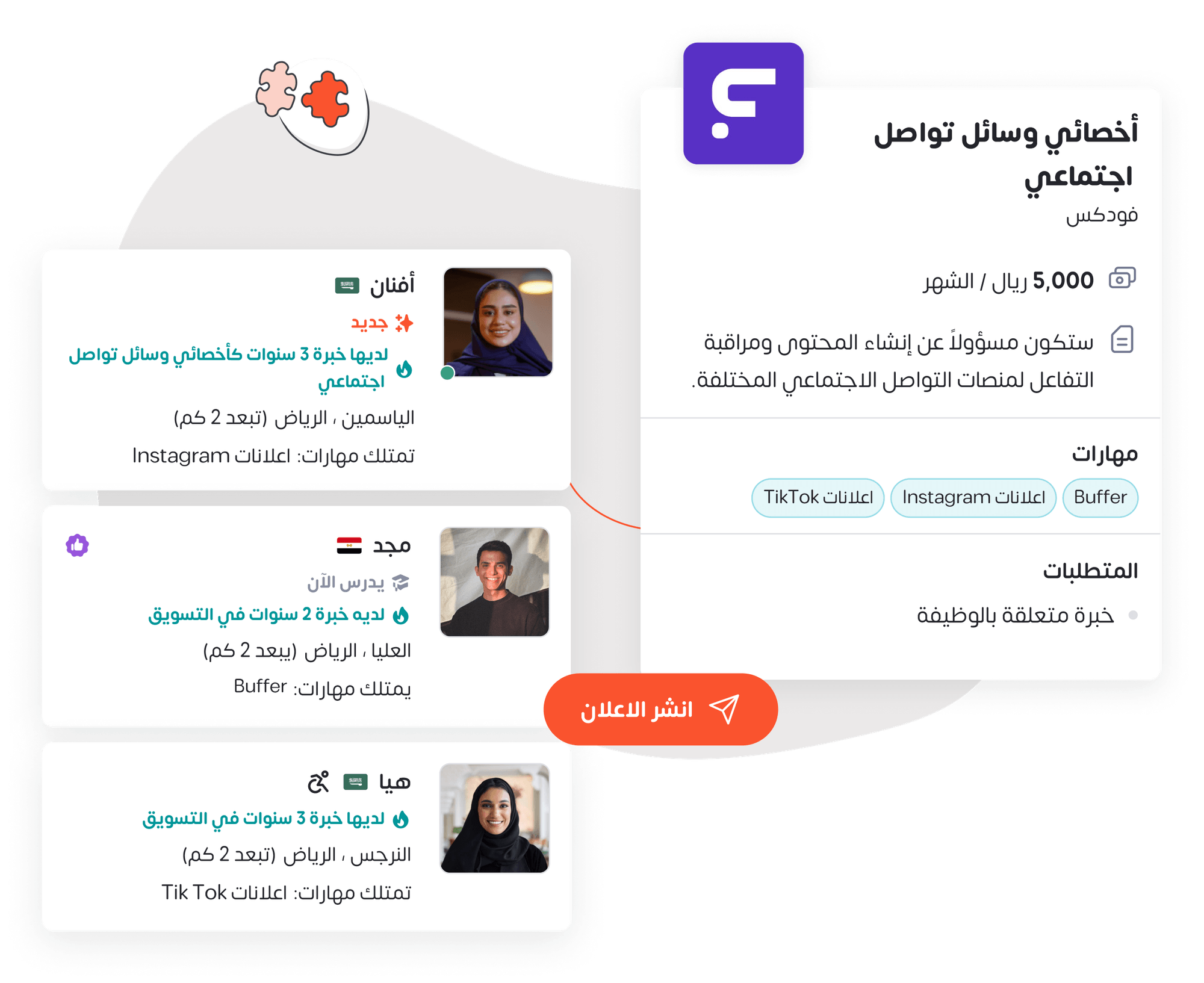 متقدمين مناسبين